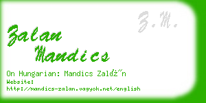 zalan mandics business card